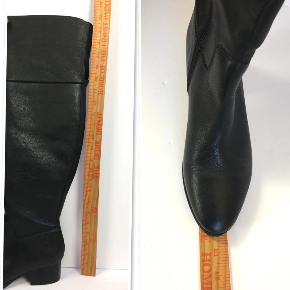 Ralph Lauren Black Leather Over-the-Knee Boots Size 9B
